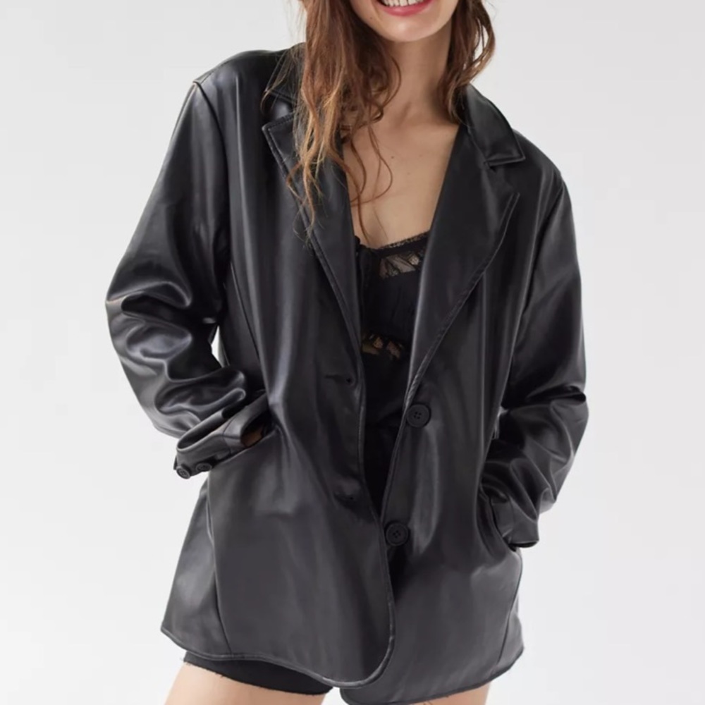 Urban Outfitters Faux Leather Blazer